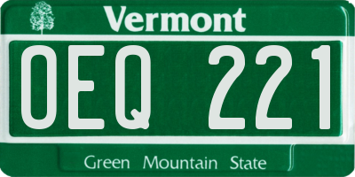 VT license plate OEQ221