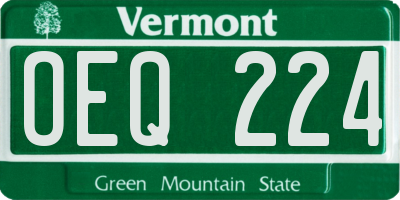VT license plate OEQ224