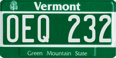 VT license plate OEQ232