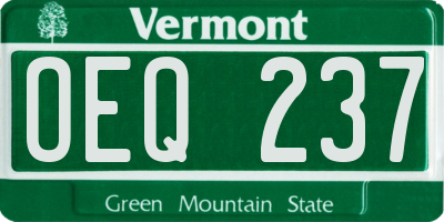 VT license plate OEQ237