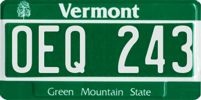 VT license plate OEQ243