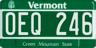 VT license plate OEQ246