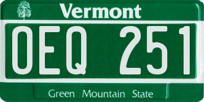 VT license plate OEQ251