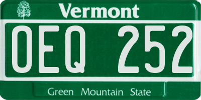 VT license plate OEQ252