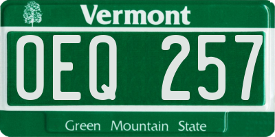 VT license plate OEQ257