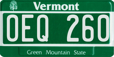 VT license plate OEQ260