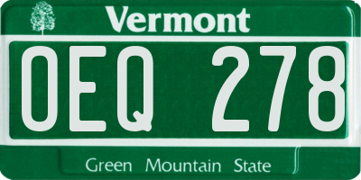VT license plate OEQ278