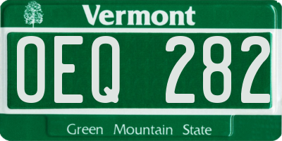 VT license plate OEQ282