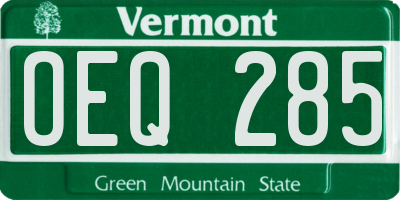 VT license plate OEQ285