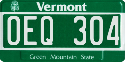 VT license plate OEQ304