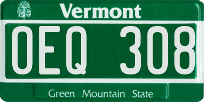 VT license plate OEQ308