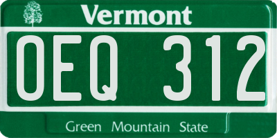 VT license plate OEQ312