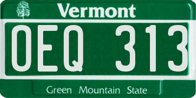 VT license plate OEQ313