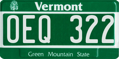 VT license plate OEQ322