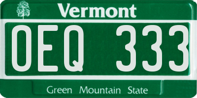 VT license plate OEQ333