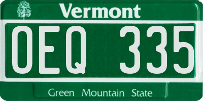 VT license plate OEQ335