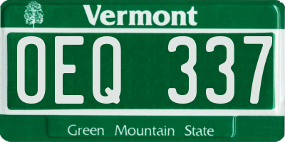 VT license plate OEQ337