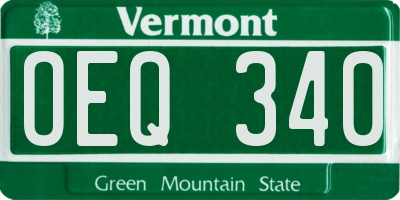 VT license plate OEQ340