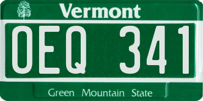 VT license plate OEQ341