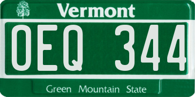 VT license plate OEQ344