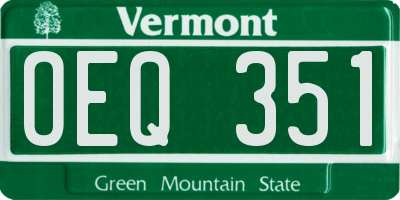 VT license plate OEQ351