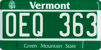VT license plate OEQ363