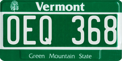 VT license plate OEQ368