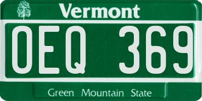 VT license plate OEQ369