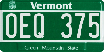 VT license plate OEQ375