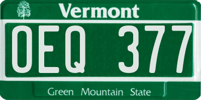 VT license plate OEQ377