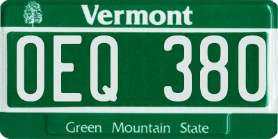 VT license plate OEQ380