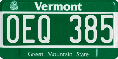 VT license plate OEQ385