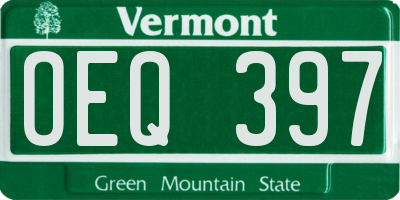 VT license plate OEQ397
