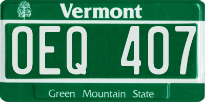 VT license plate OEQ407