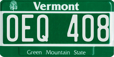 VT license plate OEQ408