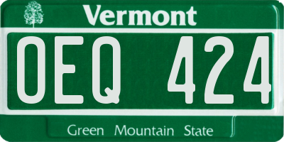 VT license plate OEQ424