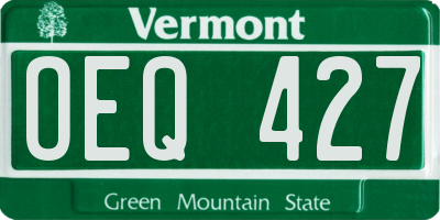 VT license plate OEQ427