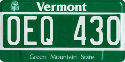 VT license plate OEQ430