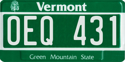 VT license plate OEQ431