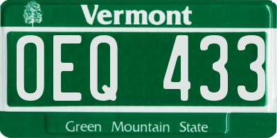 VT license plate OEQ433