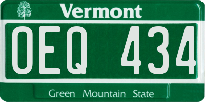 VT license plate OEQ434