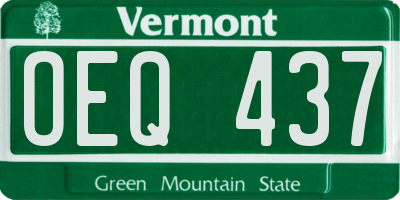 VT license plate OEQ437
