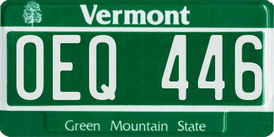 VT license plate OEQ446