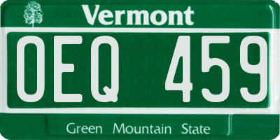 VT license plate OEQ459