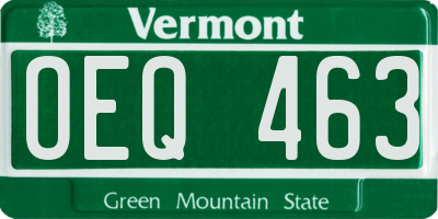VT license plate OEQ463