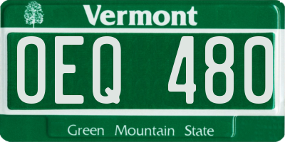 VT license plate OEQ480