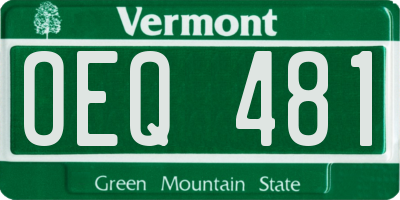 VT license plate OEQ481