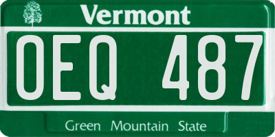VT license plate OEQ487