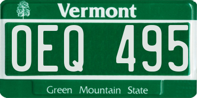 VT license plate OEQ495