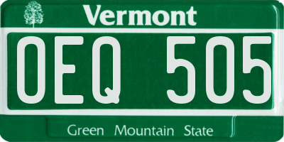 VT license plate OEQ505